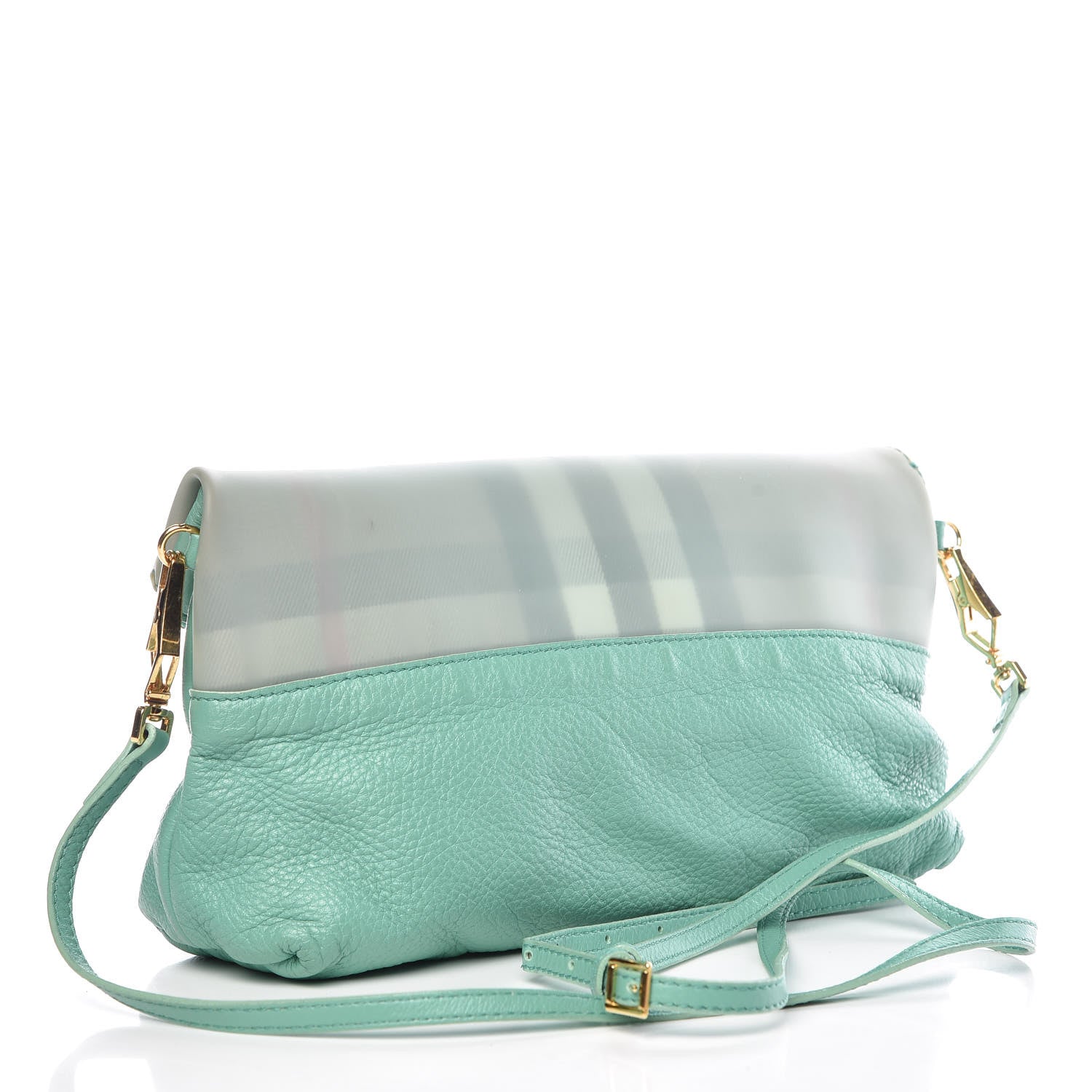 Burberry Deerskin House Check Fold Over Crossbody Bright Mint 3 of 15