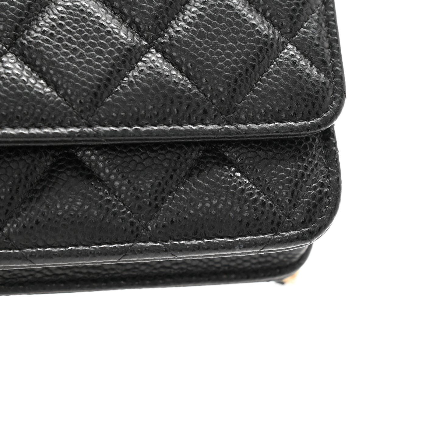 Caviar Quilted Wallet On Chain WOC Black