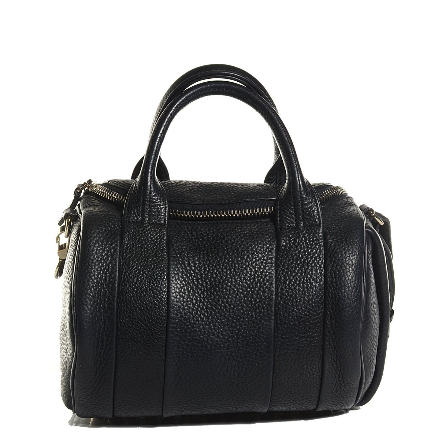 Pebbled Lambskin Rockie Black Pale Gold Hardware