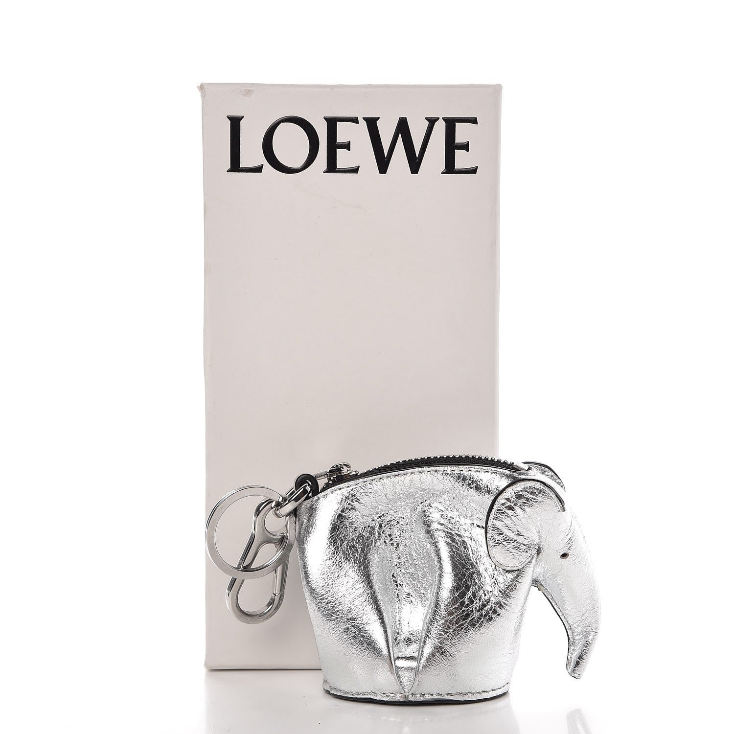 Loewe Metallic Calfskin Mini Elephant Coin Purse Silver 4 of 4