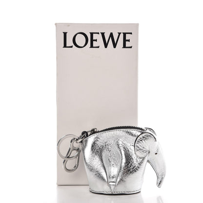 Loewe Metallic Calfskin Mini Elephant Coin Purse Silver 4 of 4