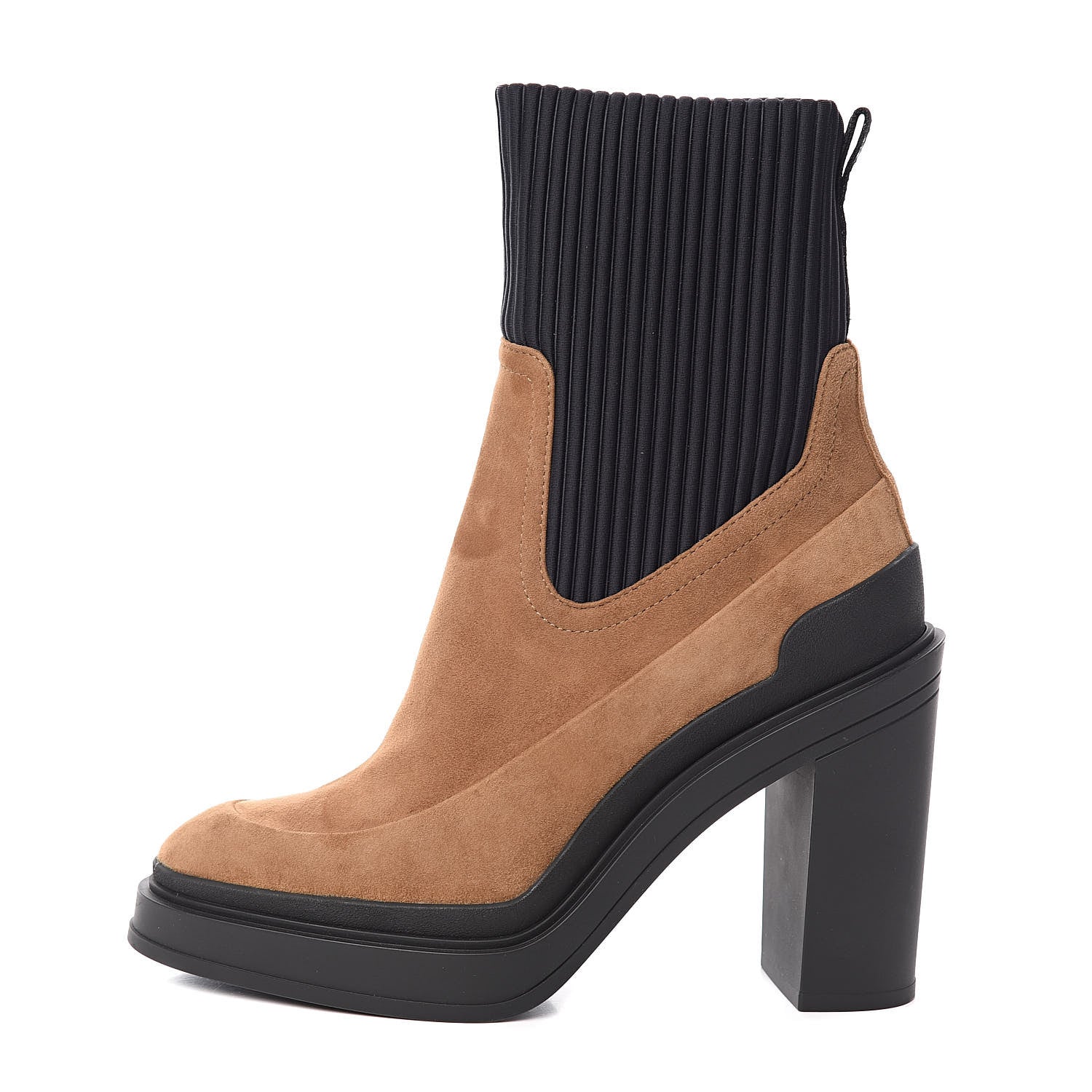 Hermes Suede Womens Vandale Ankle Boots 38.5 Brun Fume Black 1 of 7
