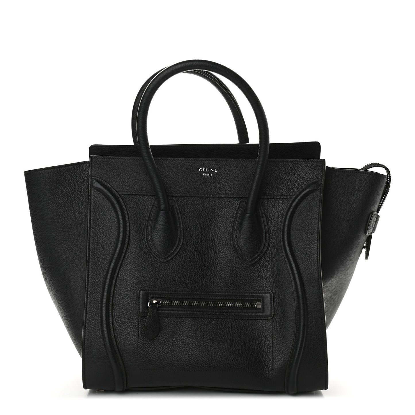 Drummed Calfskin Mini Luggage Black
