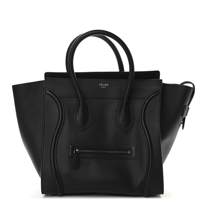 Celine Drummed Calfskin Mini Luggage Black 1 of 9