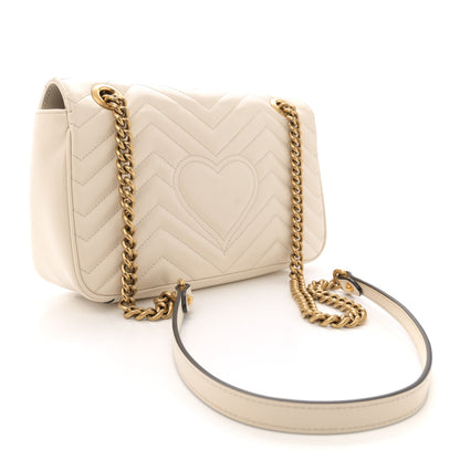 Gucci Calfskin Matelasse Small GG Marmont Shoulder Bag White 3 of 12