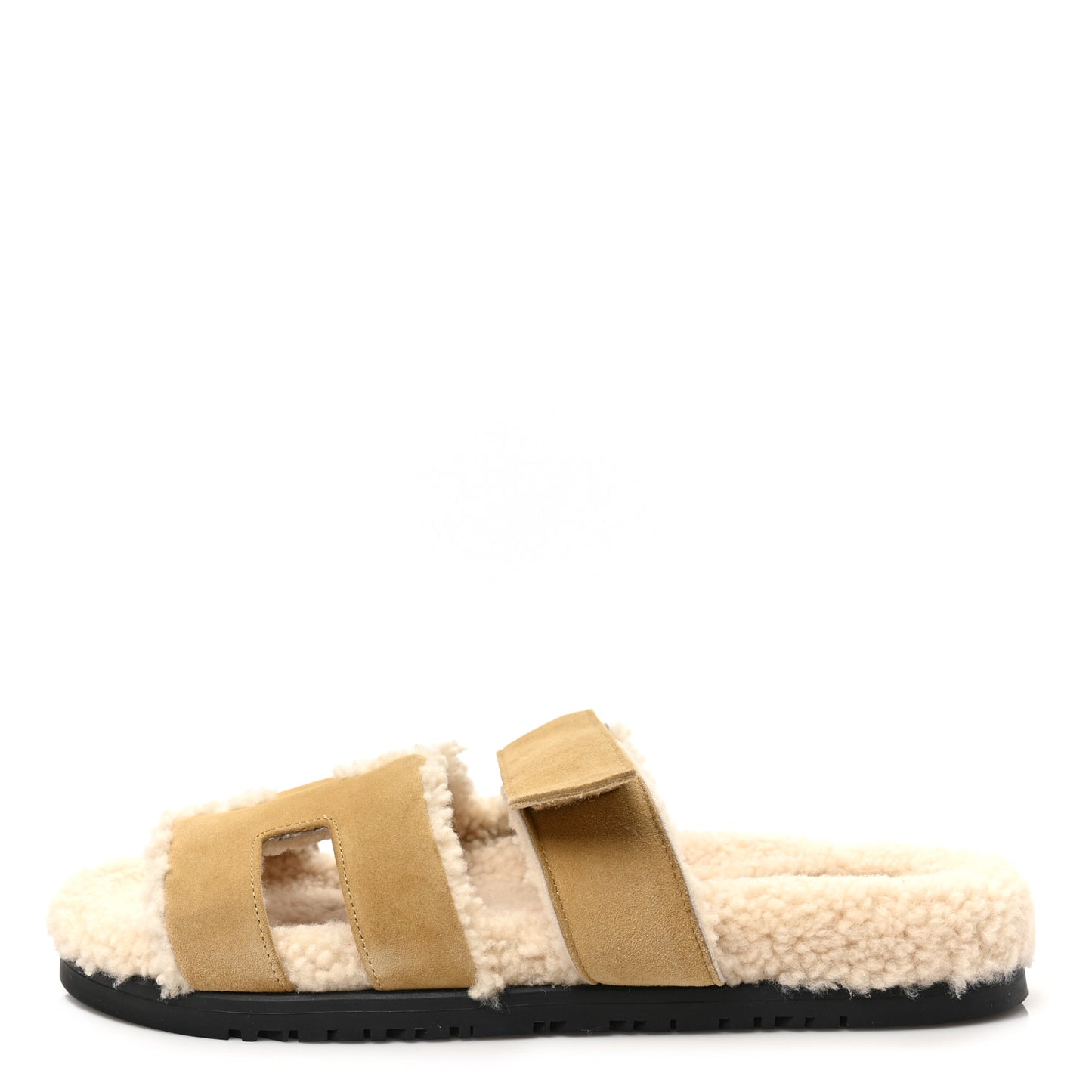 Suede Goatskin Woolskin Womens Chypre Sandals 38 Beige Albatre