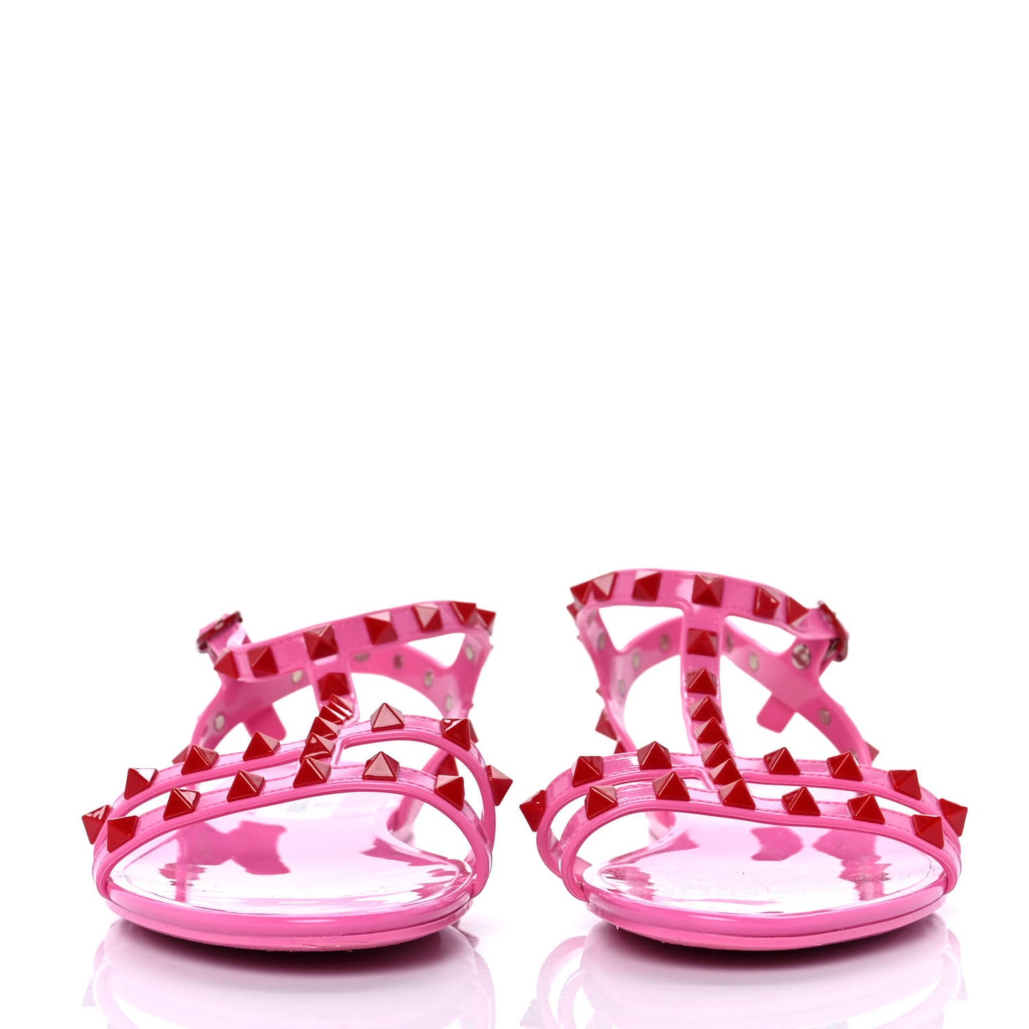 PVC Jelly Rockstud Caged Sandals 38 Feminine Pink Rouge Pur