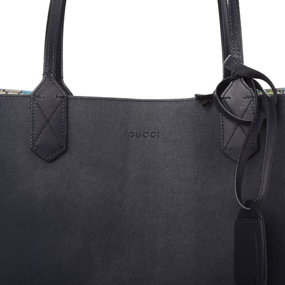 Gucci GG Supreme Monogram Blooms Medium Reversible Tote Beige Blue Navy 9 of 11