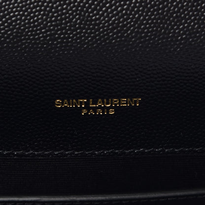Saint Laurent Grain De Poudre Textured Mixed Matelasse Triquilt Medium Monogram Satchel Black 7 of 8