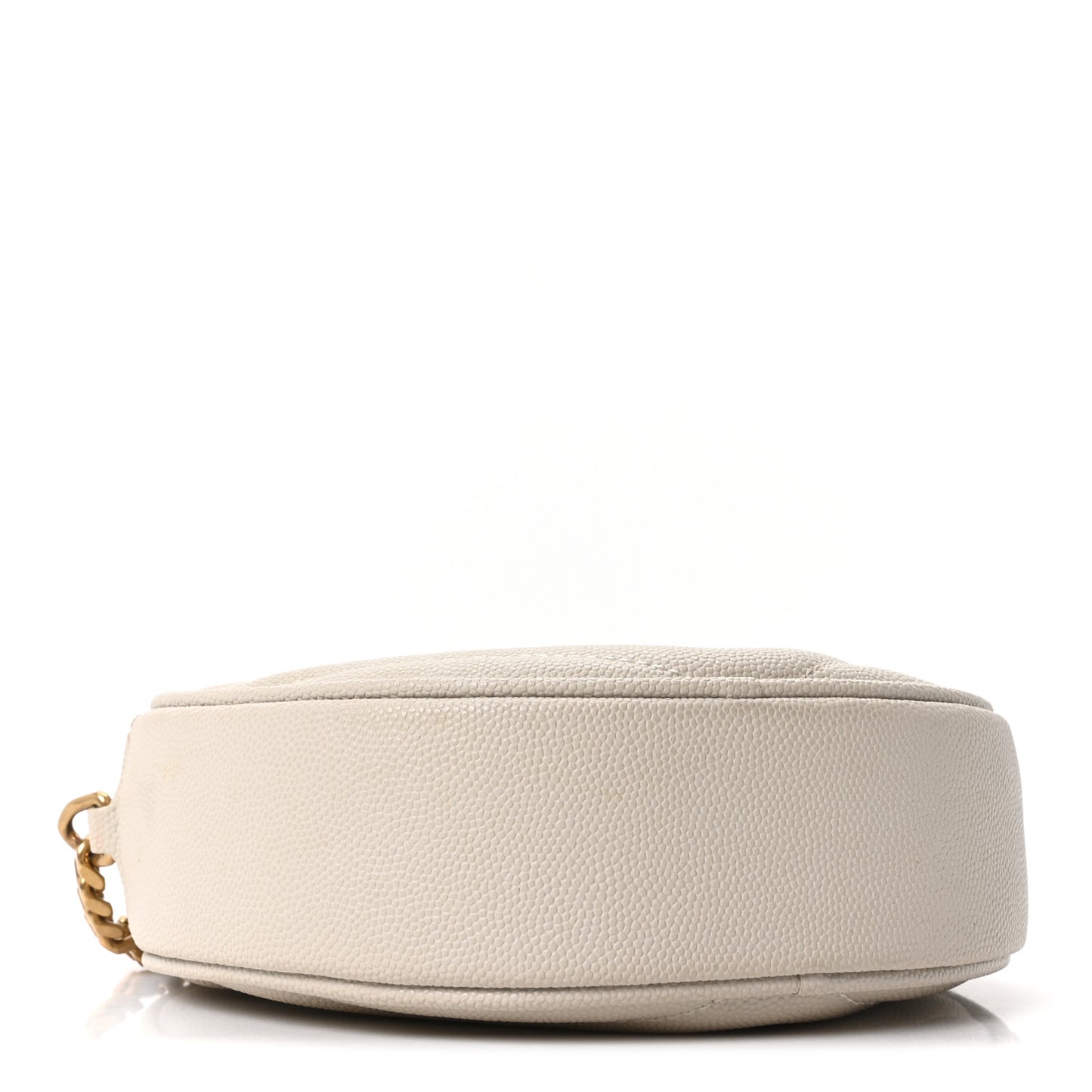 Grain De Poudre Matelasse Chevron Quilted Round Vinyle Camera Bag Crema Soft