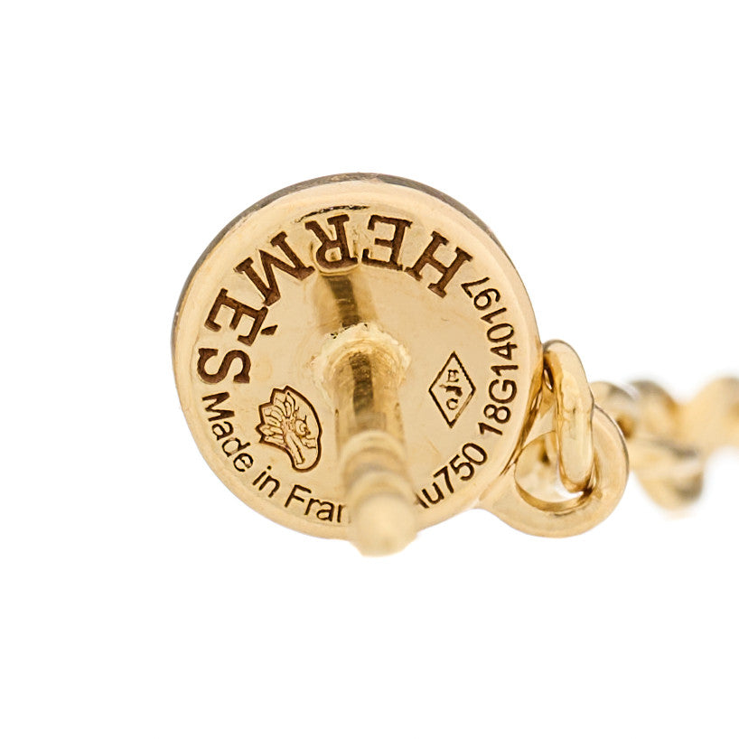 Hermes 18K Yellow Gold Diamond TPM Farandole Drop Earrings 4 of 5