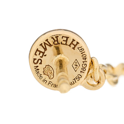 Hermes 18K Yellow Gold Diamond TPM Farandole Drop Earrings 4 of 5