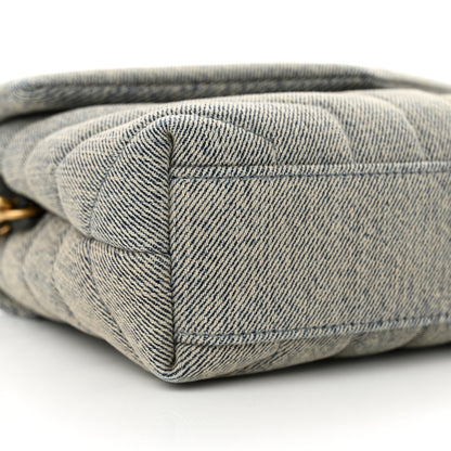 Saint Laurent Denim Y Quilted Monogram Toy Loulou Crossbody Bag Grey 9 of 11