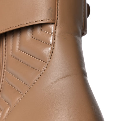 Gucci Nappa Frances GG Matelasse Platform Combat Boots 37 Natural Tan 11 of 12