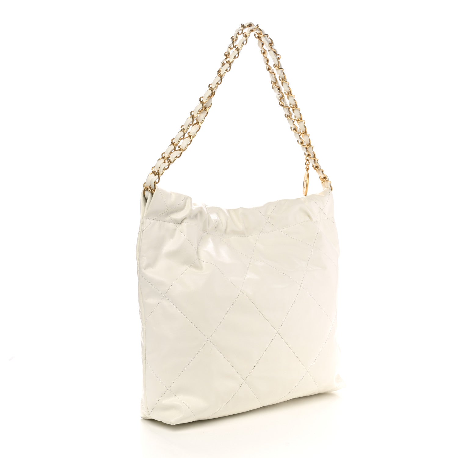 Chanel Shiny Calfskin Quilted Small Chanel 22 White 4 of 12