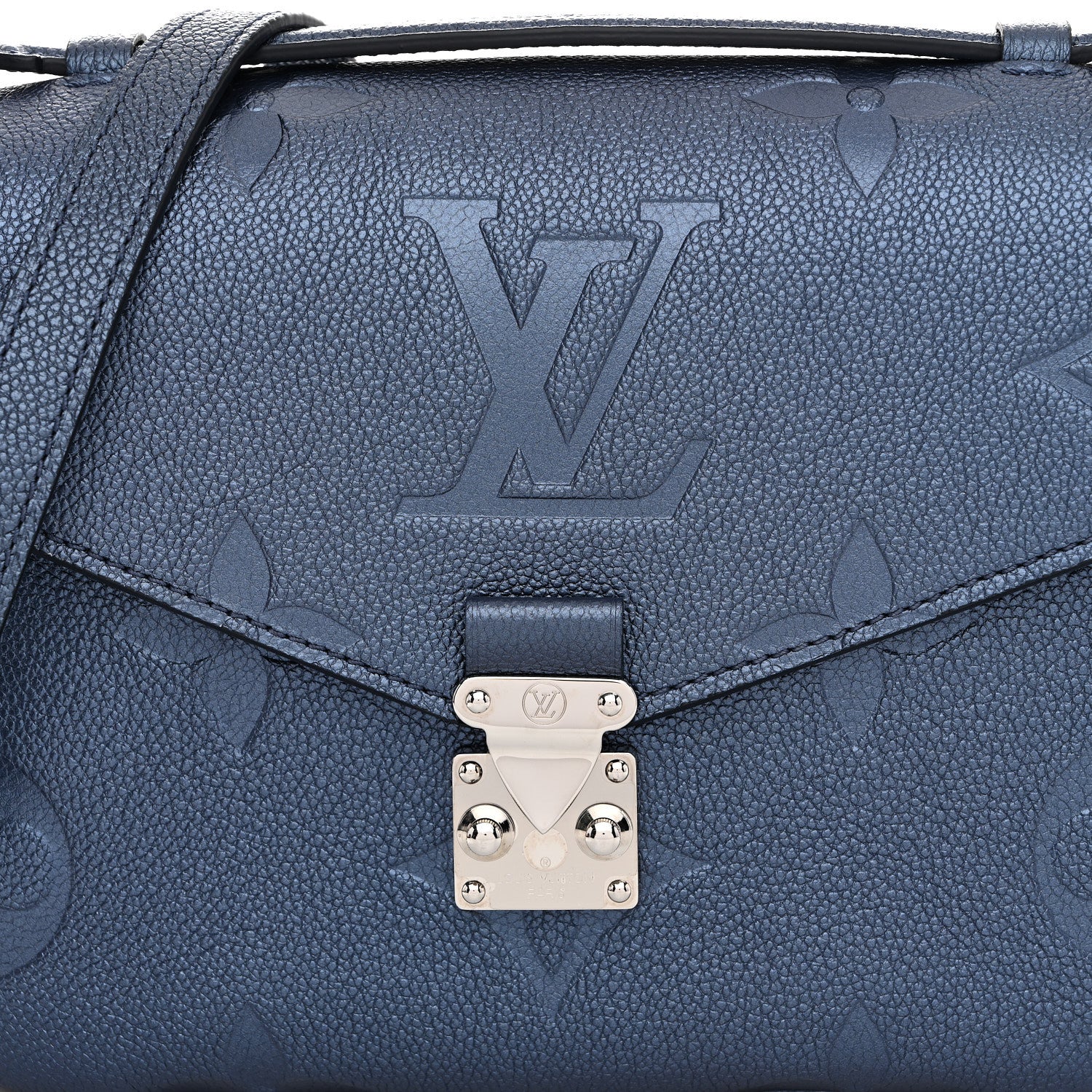 Louis Vuitton Metallic Empreinte Monogram Giant Pochette Metis Navy Nacre 7 of 9