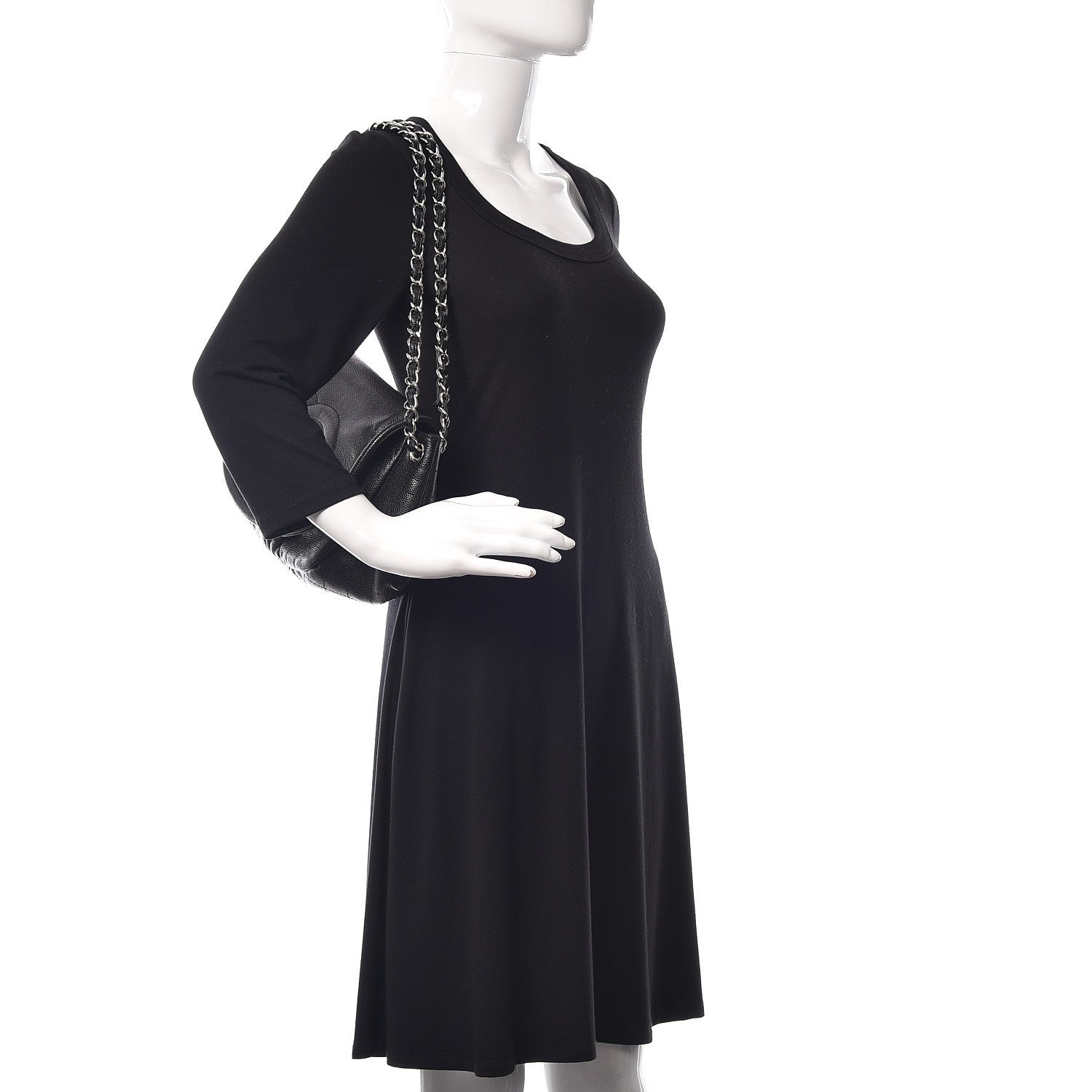 Chanel Caviar Half Moon Large Flap Black 2 of 9