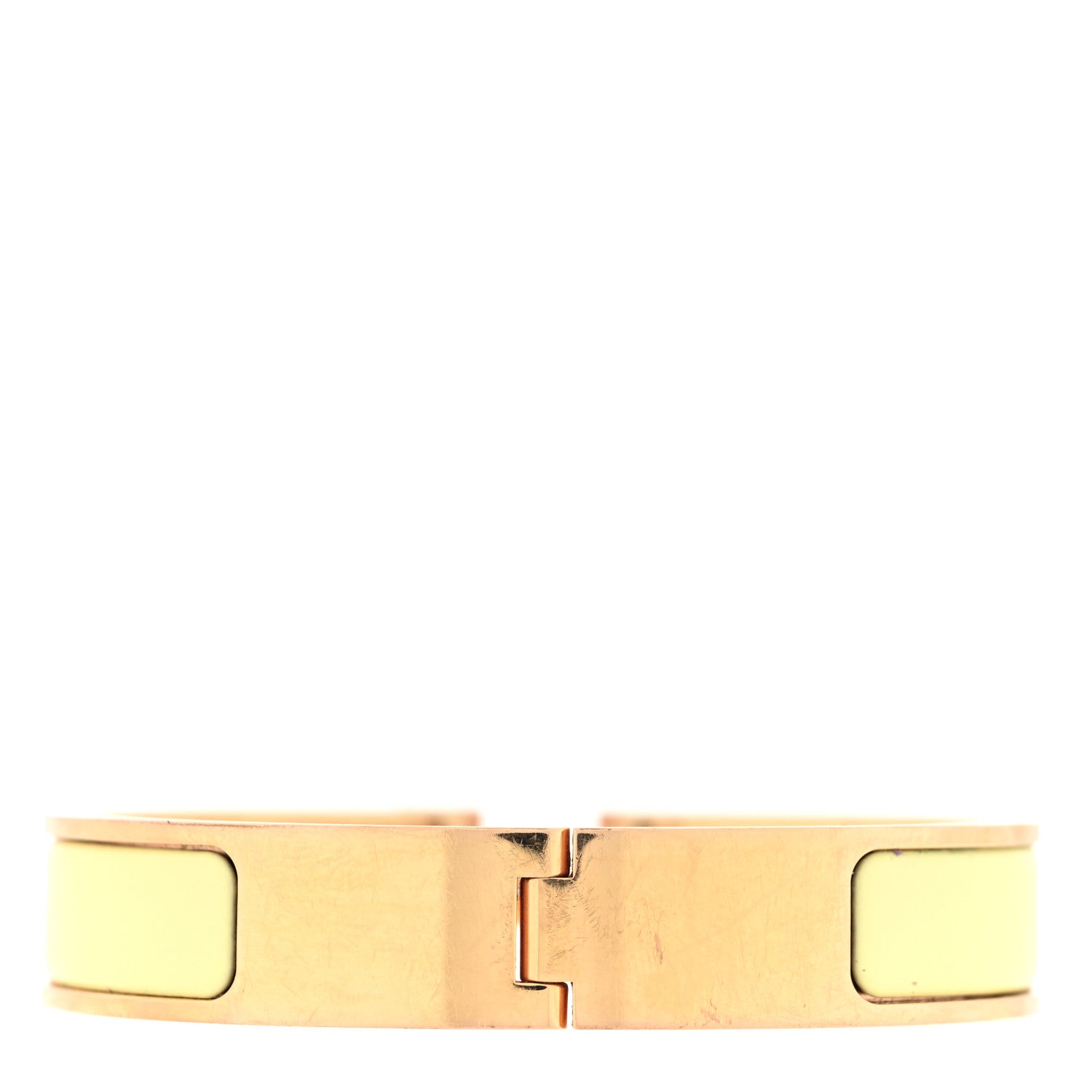 Hermes Enamel Narrow Clic Clac H Bracelet PM Jaune Bourgeon 3 of 4
