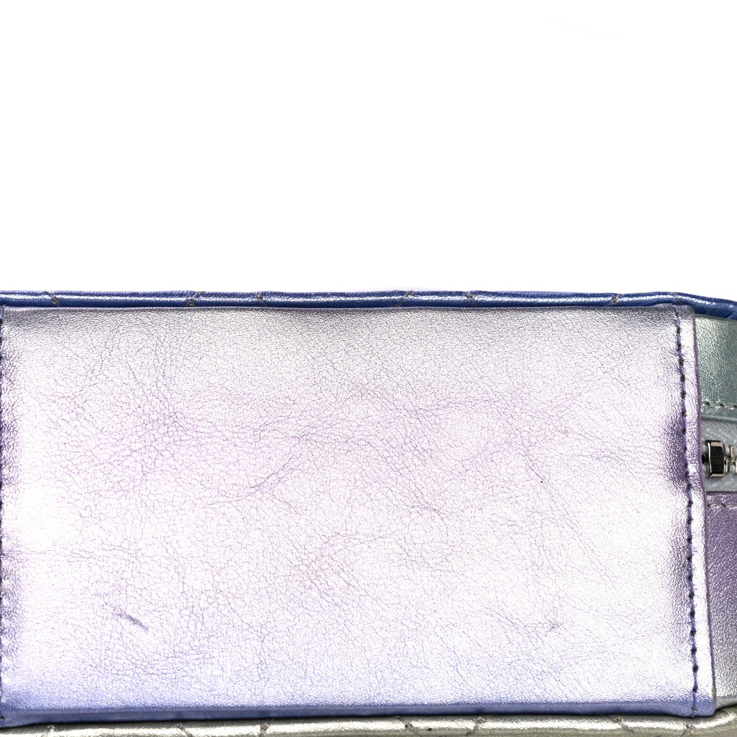 Metallic Gradient Calfskin Quilted Camera Case Blue Yellow Purple