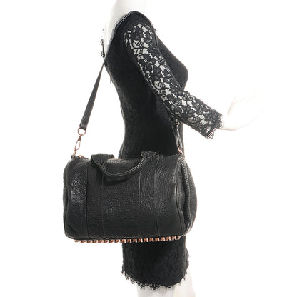 Alexander Wang Pebbled Lambskin Rocco Black with Rose Gold Hardware 2 of 7