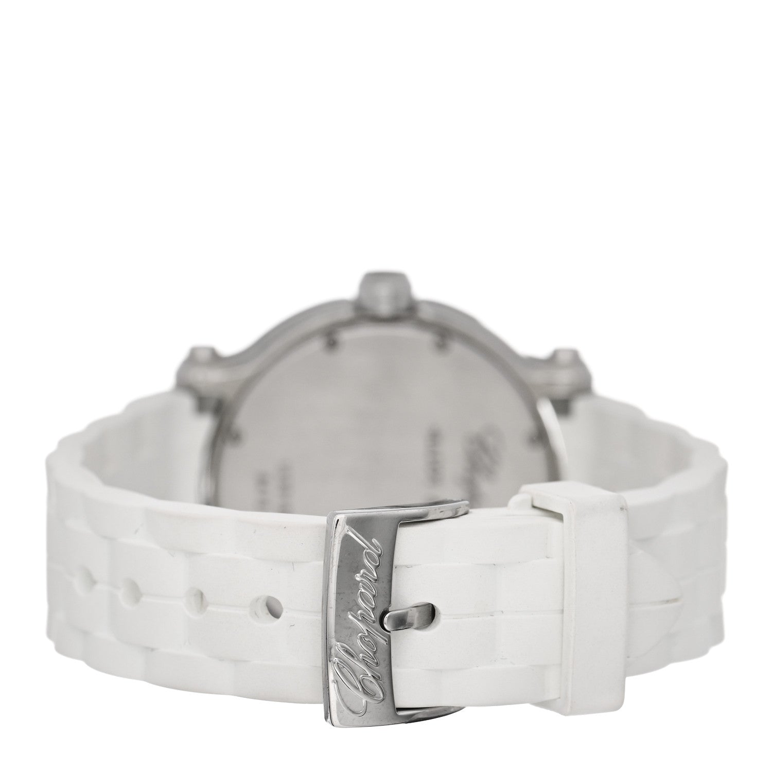 Chopard Stainless Steel Rubber Diamond 36mm Happy Sport Snow Flake Quartz Watch White 3 of 5