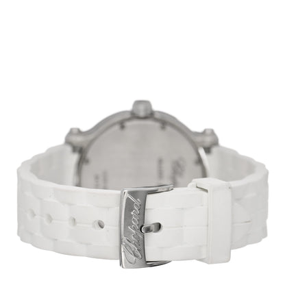 Chopard Stainless Steel Rubber Diamond 36mm Happy Sport Snow Flake Quartz Watch White 3 of 5