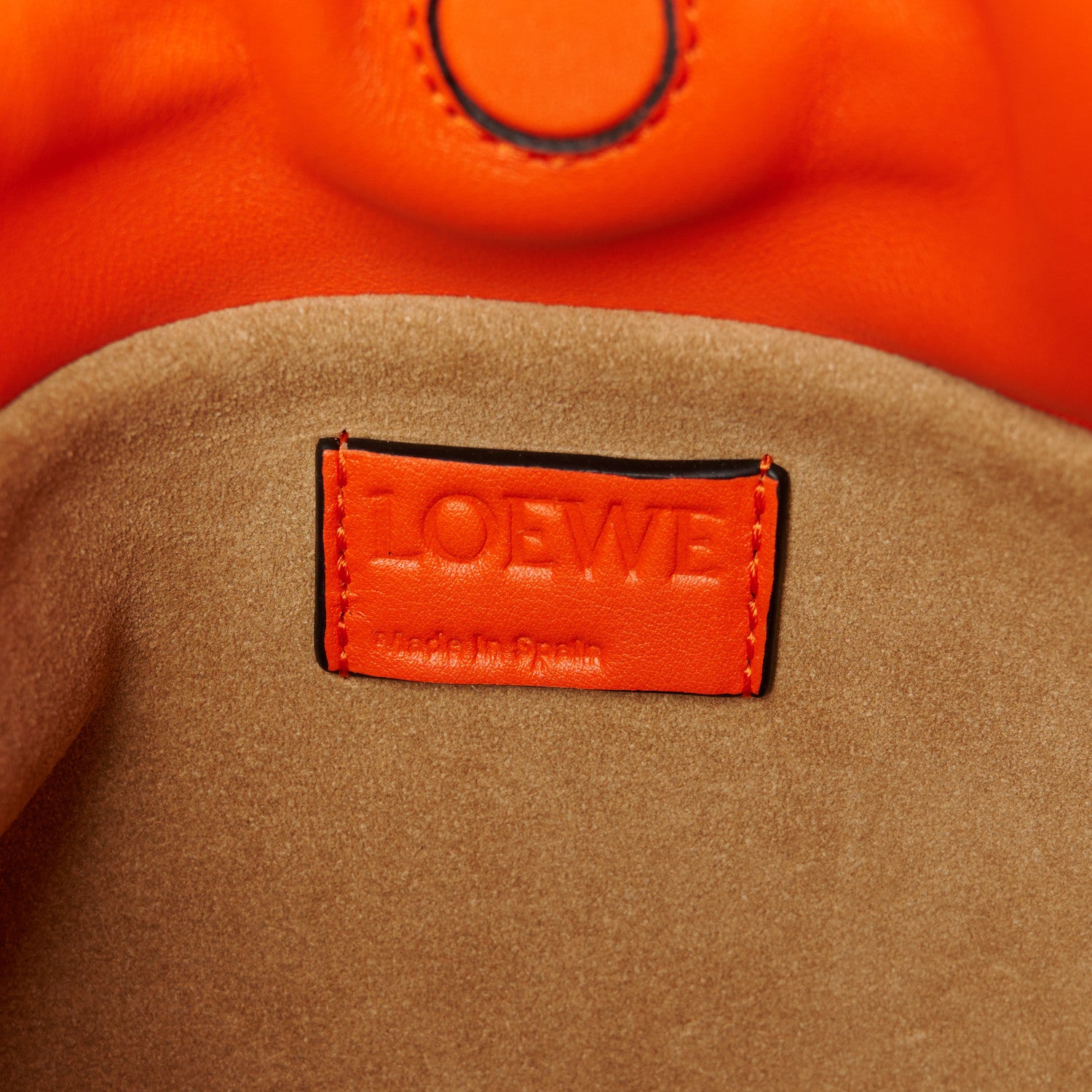 Loewe Nappa Calfskin Mini Flamenco Knot Clutch With Chain Orange 6 of 11