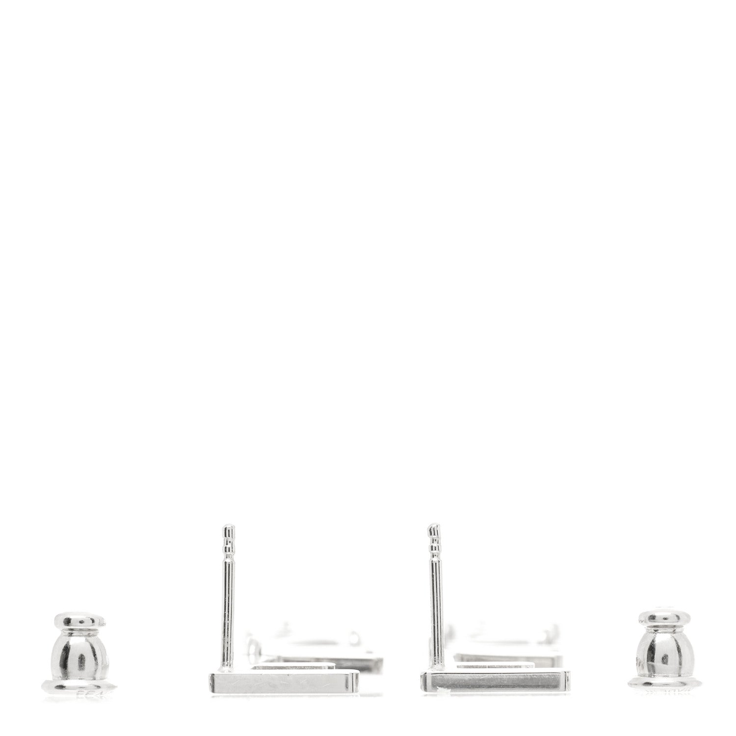 Fendi Metal Signature Earrings Silver 3 of 6