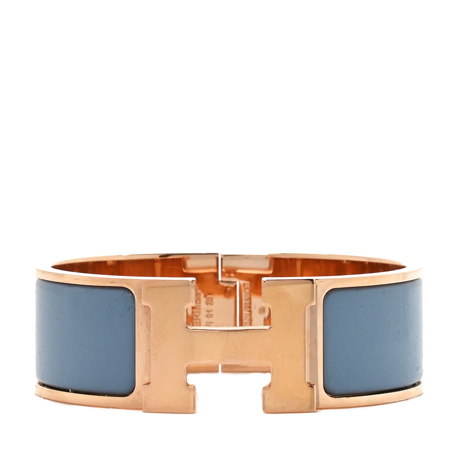 Hermes Enamel Wide Clic Clac H Bracelet PM Gris Orage 1 of 5