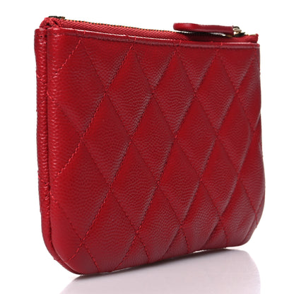 Chanel Caviar Quilted Small Cosmetic Case Dark Pink 3 of 10