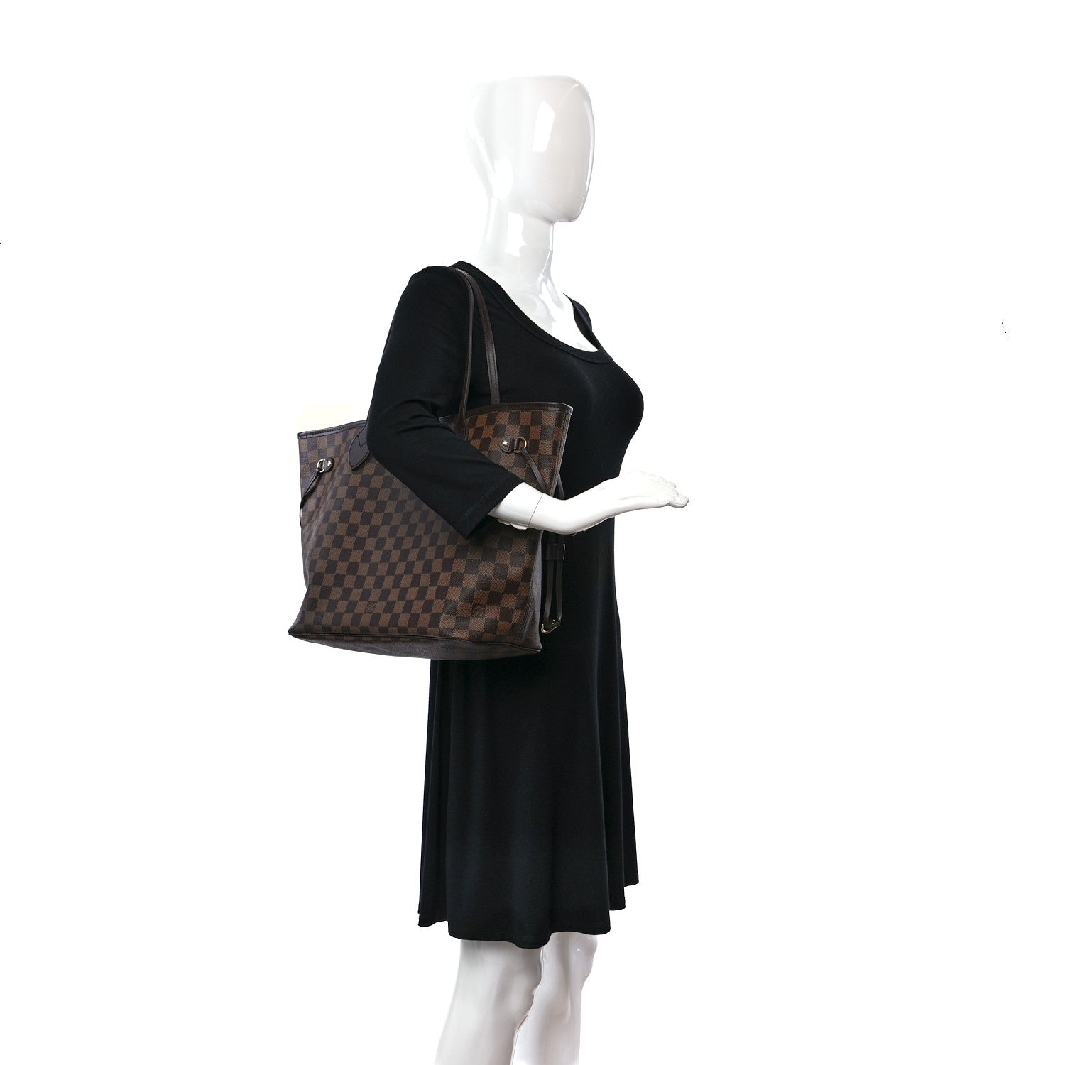 Louis Vuitton Damier Ebene Neo Neverfull MM Rose Ballerine 2 of 13