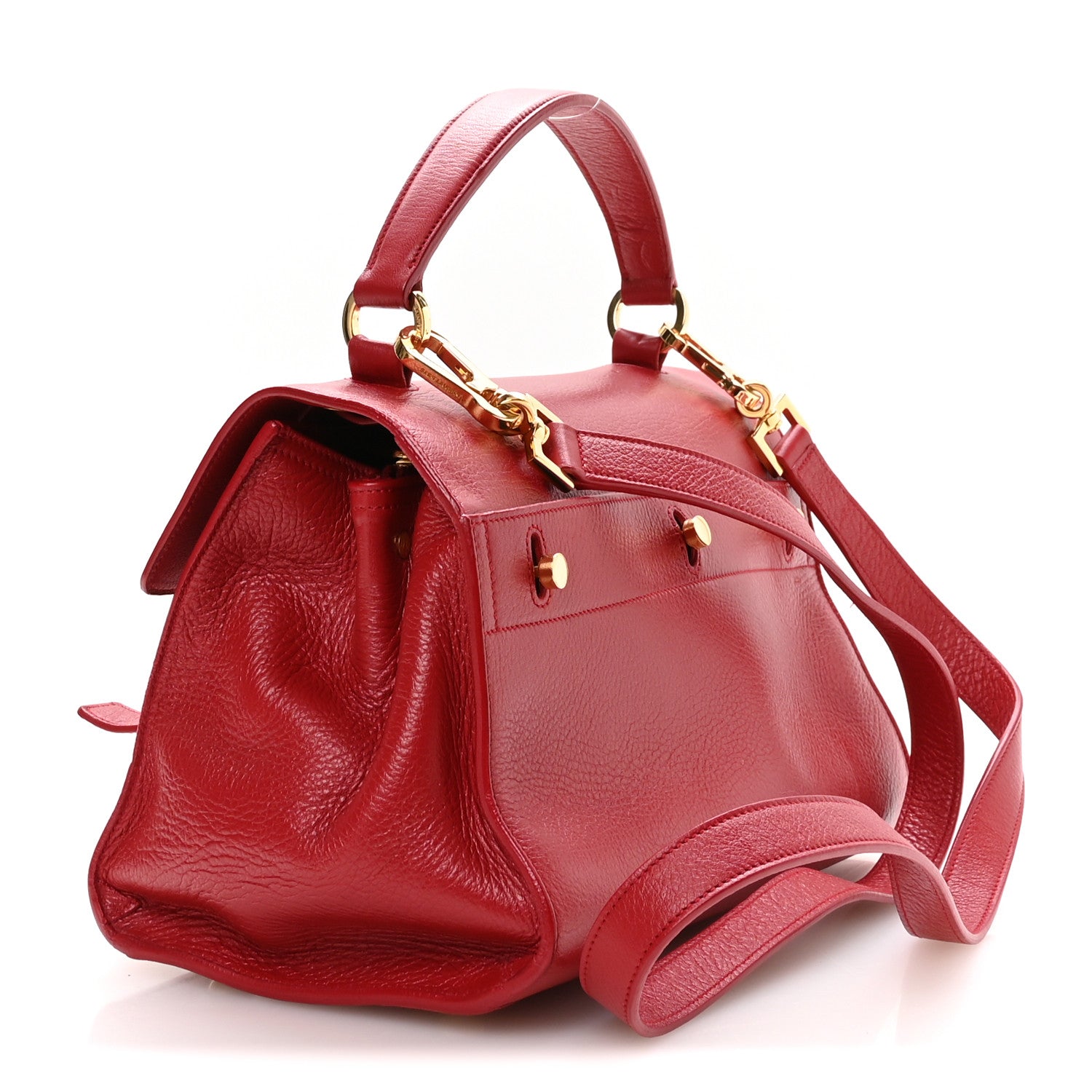 Saint Laurent Calfskin Canvas Small Muse Two Red 3 of 10