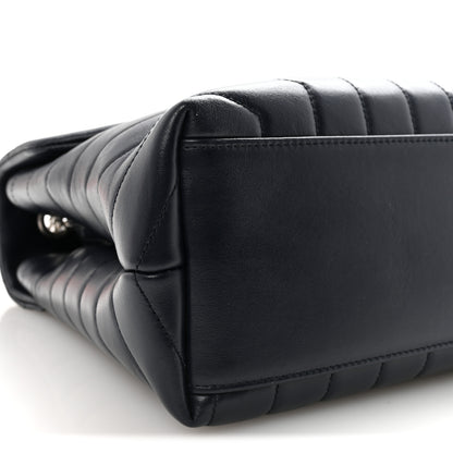Saint Laurent Calfskin Y Quilted Monogram Medium Loulou Chain Satchel Deep Marine 8 of 9