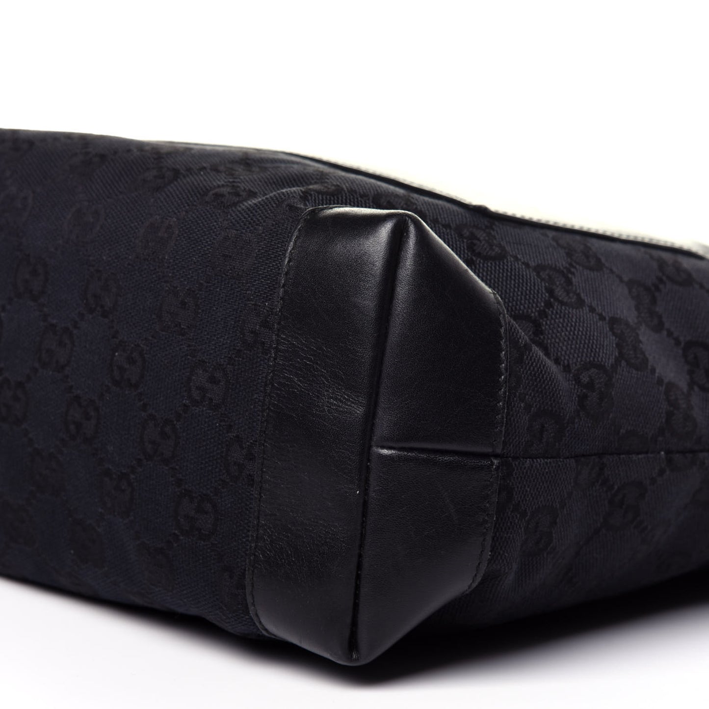Nylon Calfskin Large Tote Black