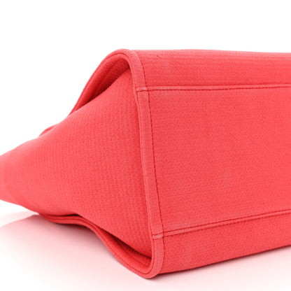 Chanel Canvas Large Deauville Tote Red 12 of 14