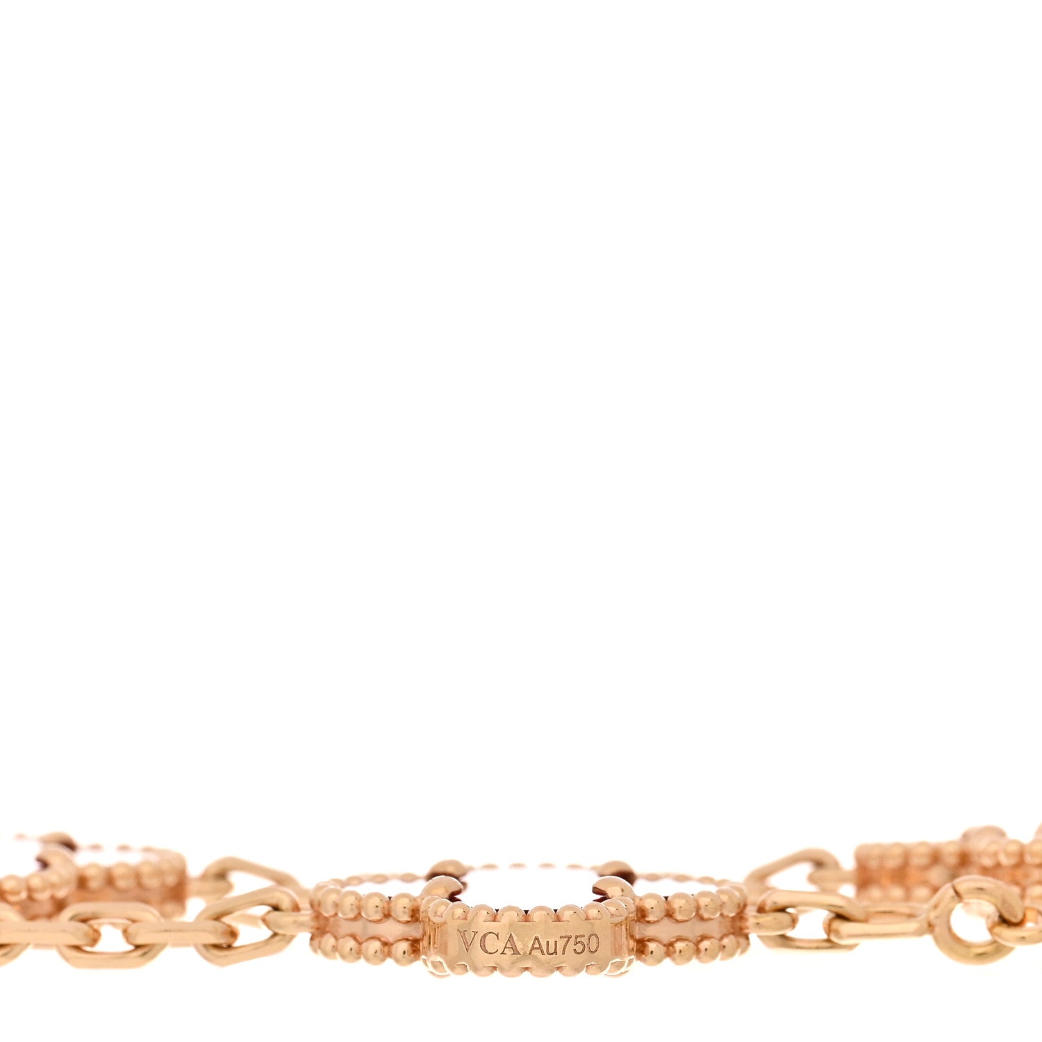 Van Cleef & Arpels 18K Rose Gold Carnelian 5 Motifs Guilloche Vintage Alhambra Bracelet 3 of 4