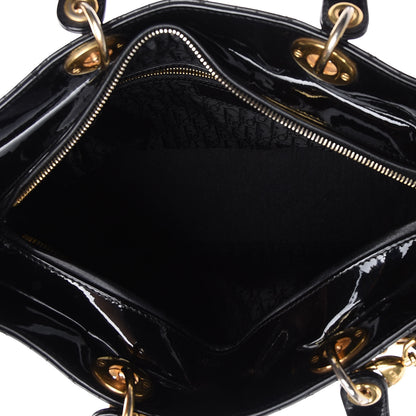 Christian Dior Patent Cannage Large Lady Dior Black 4 of 10