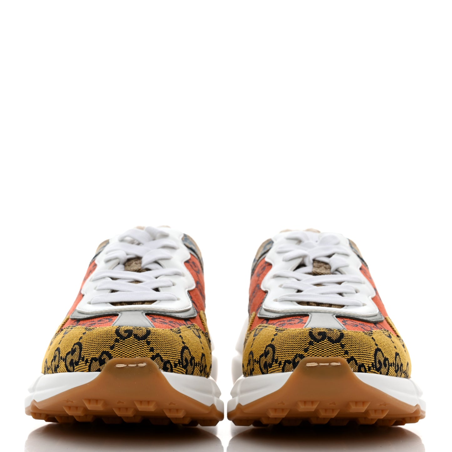 Monogram Multicolor Demetra Womens Rhyton Sneakers 38 Yellow Blue Great White Tabasco