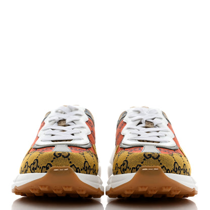 Gucci Monogram Multicolor Demetra Womens Rhyton Sneakers 38 Yellow Blue Great White Tabasco 2 of 8