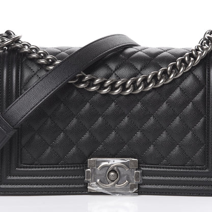 Chanel Caviar Quilted Medium Boy Flap Black 7 of 10
