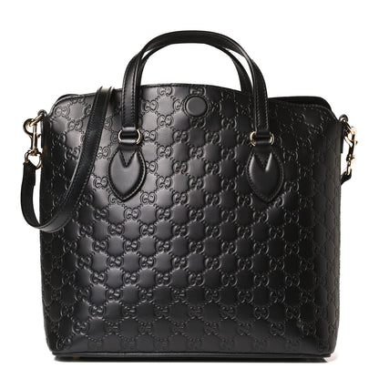 Gucci Guccissima Linea A Foldover Tote Black 1 of 12