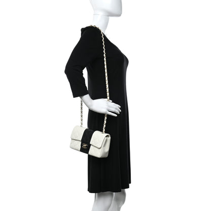 Chanel Lambskin Quilted Mini Rectangular Flap White Black 2 of 9