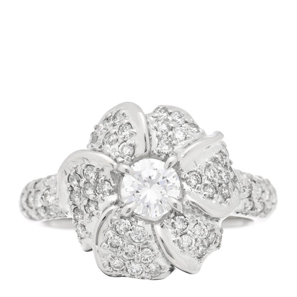 Parker & West by FASHIONPHILE Platinum Diamond .92ctw Flower Ring 53 6.5 1 of 10