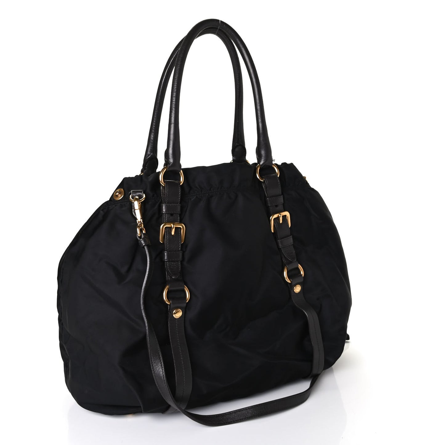 Tessuto Nylon Jacquard Logo Tote Black