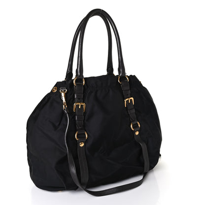Prada Tessuto Nylon Jacquard Logo Tote Black 2 of 4
