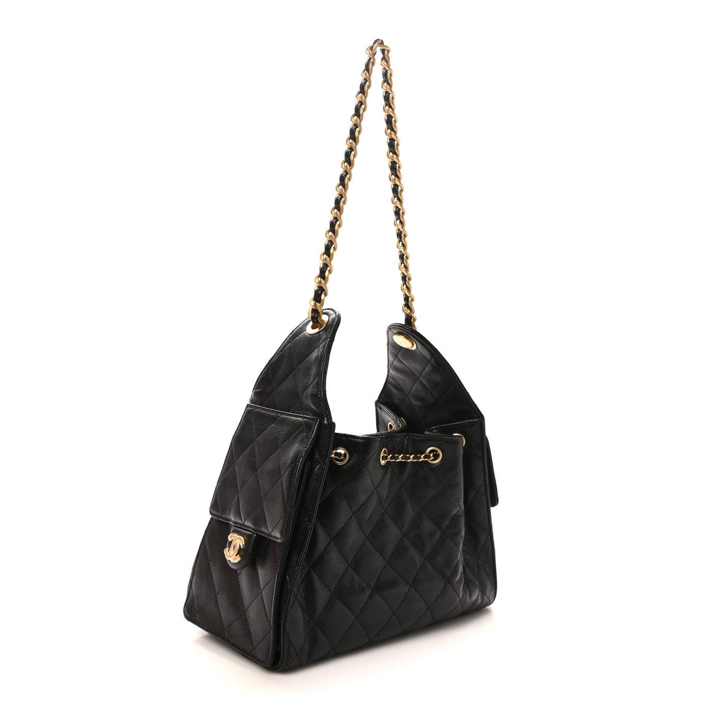 Caviar Quilted Small Chanel 25 Handbag Black
