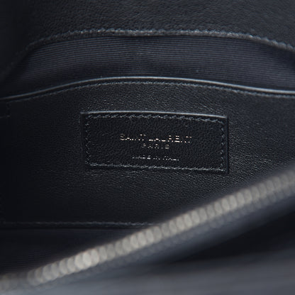 Saint Laurent Sheepskin Matelasse Chevron Monogram Medium College Bag Black 5 of 11