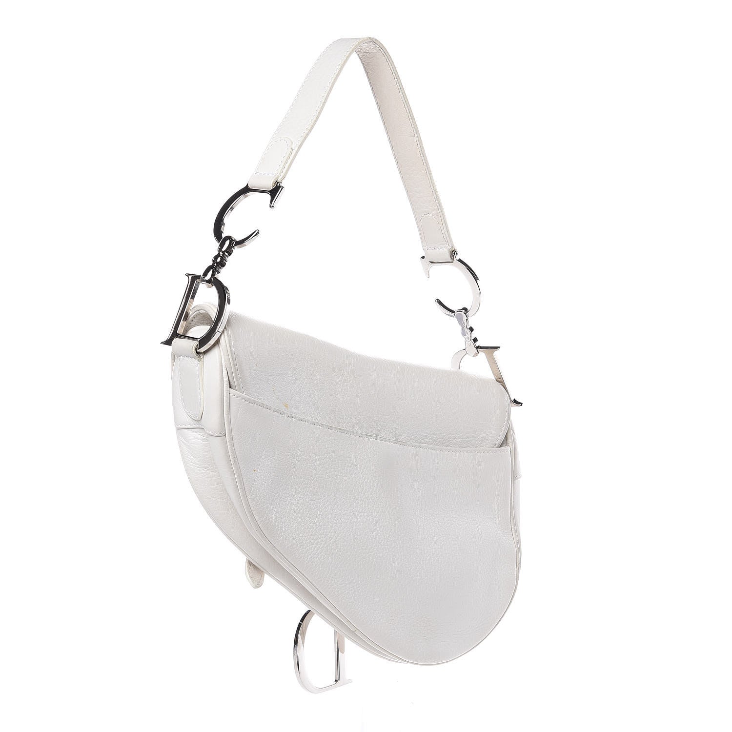 Christian Dior Calfskin Embroidered Romantic Flowers Saddle Bag White 3 of 12