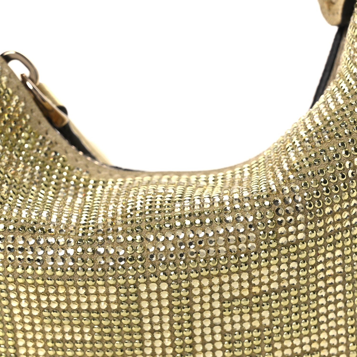 Fendi Crystal Vitello Laminato Suede FF Nano Fendigraphy Hobo Charm Platino 8 of 11