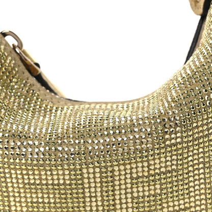 Fendi Crystal Vitello Laminato Suede FF Nano Fendigraphy Hobo Charm Platino 8 of 11